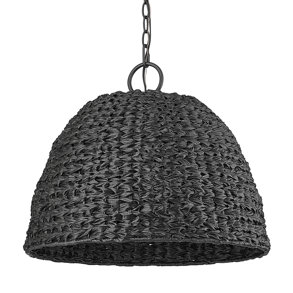 Golden Lighting Rue 3-light Outdoor Pendant in Natural Black